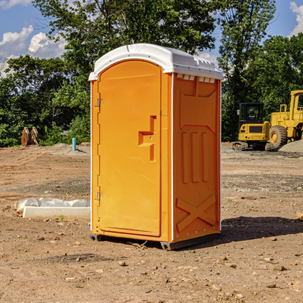 how often are the porta potties cleaned and serviced during a rental period in Ola